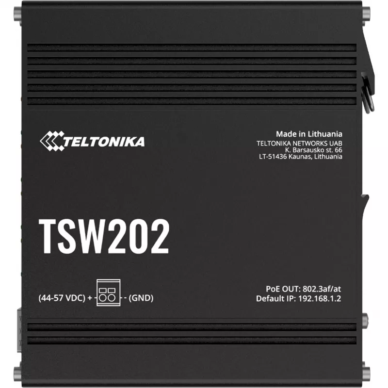Teltonika TSW202 valdomas L2 Gigabit eterneto (10/100/1000) maitinimo per eternetą (PoE) aliuminis, mėlynas