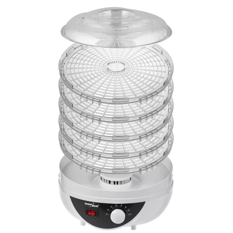 GreenBlue grybų, daržovių ir vaisių džiovintuvas, 250W galia, labai tylus, 5 sietai, GB195