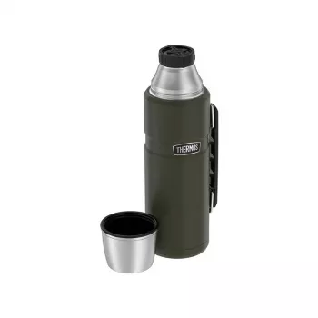 Termosas THERMOS TH-170028 470 ml, vakuuminiu būdu izoliuotas nerūdijantis plienas, armijos žalia, 24 val. karštas / šaltas