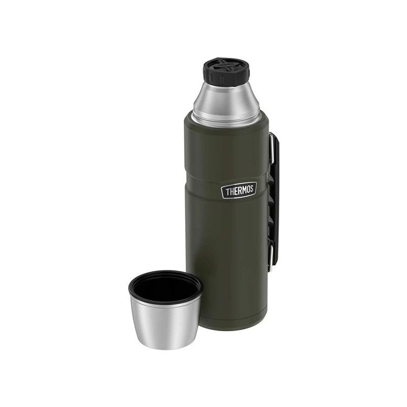 Termosas THERMOS TH-170028 470 ml, vakuuminiu būdu izoliuotas nerūdijantis plienas, armijos žalia, 24 val. karštas / šaltas
