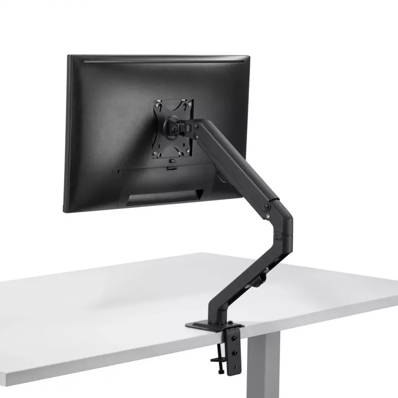 Monitoriaus laikiklis MACLEAN MC-906 17 colių–27 colių ekranams, VESA 75x75–100x100, reguliuojamas aukštis, pasvirimas ir sukimas, palaiko iki 7 kg