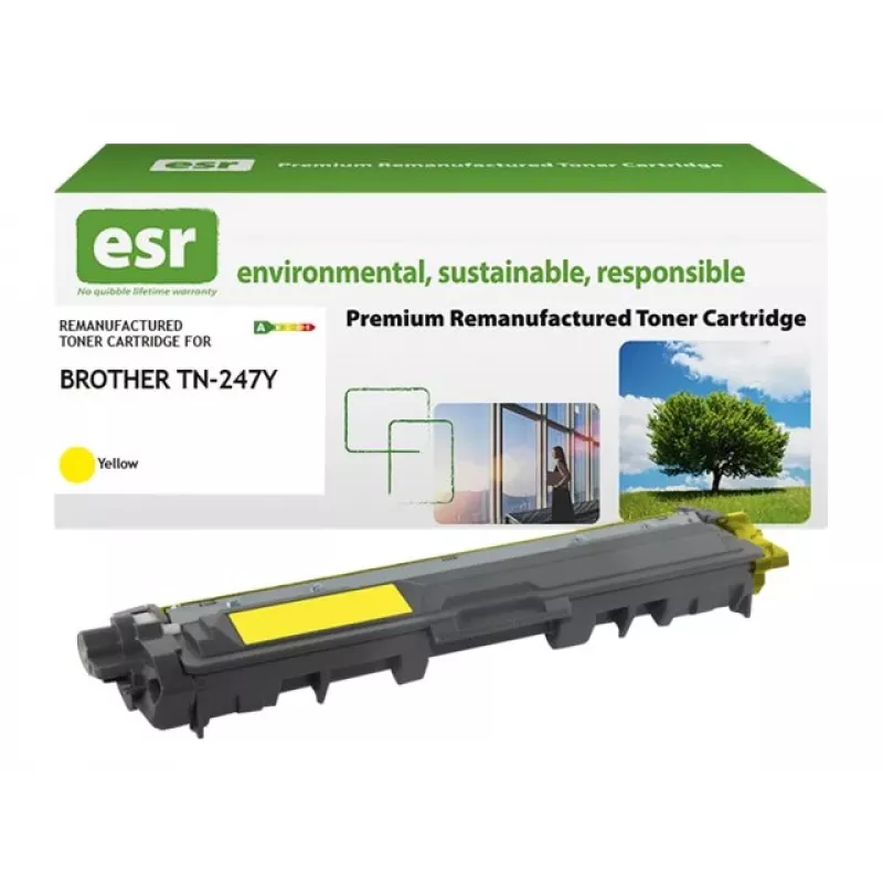 ESR Toner kasetė, suderinama su Brother TN-247Y, geltona, regeneruota, 2300 puslapių