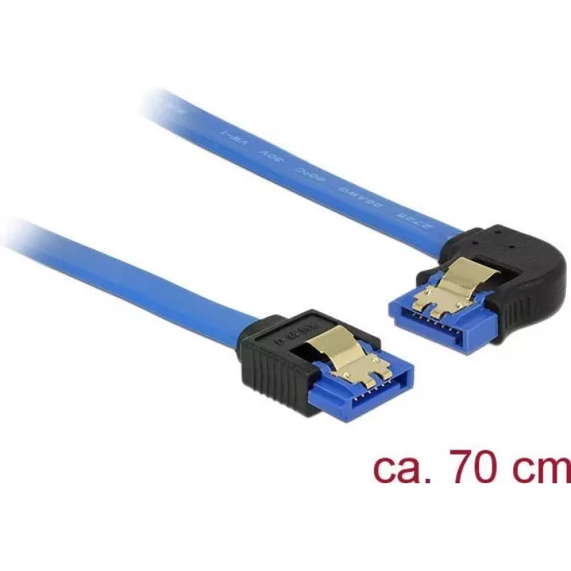 SATA laidas DeLOCK 84986 0,7 m SATA 7 kontaktų Juoda Mėlyna