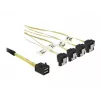 SCSI kabelis DeLOCK 85685 Juoda Geltona 1 m 1 x Mini SAS HD SFF-8643 4 x SATA 7 kontaktų