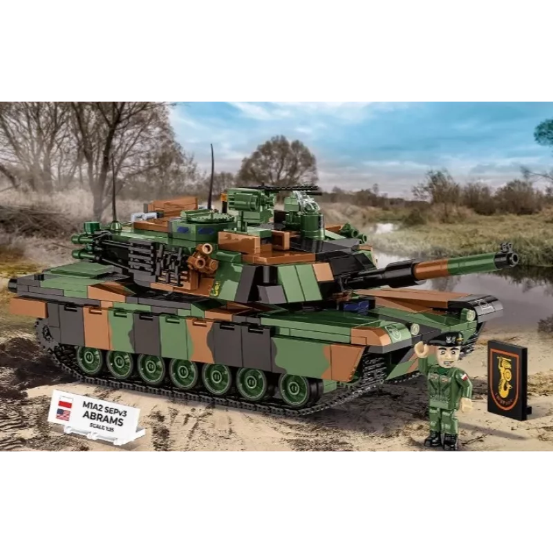 Konstruktorius Cobi M1A2 SEPV3 Abrams modelis su 1065 kaladėlėmis