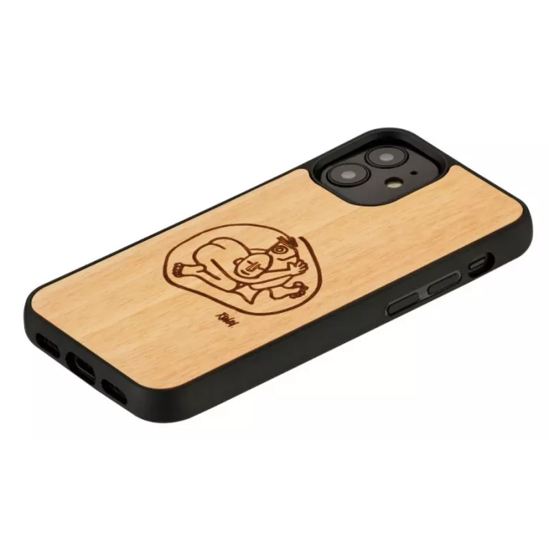 Apsauginis telefono dėklas Man and Wood, skirtas iPhone 12 mini — vaikiškas žuvies dizainas