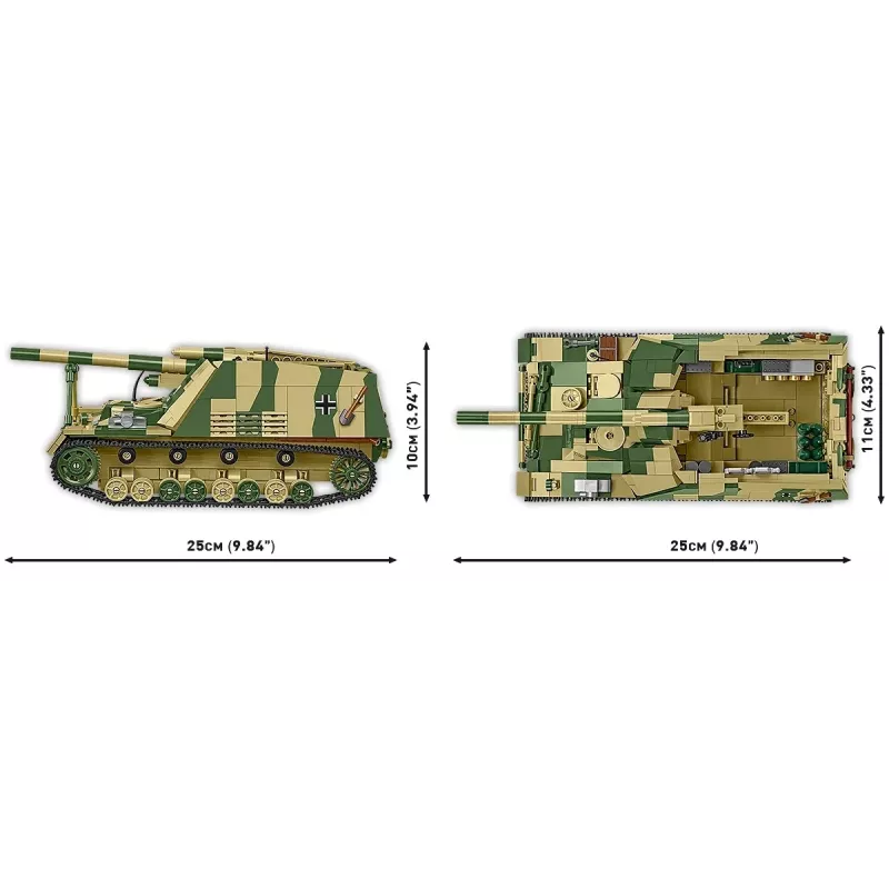 Konstruktorius Cobi Panzerhaubitze Hummel 1118 dalių modelio rinkinys