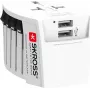 SKROSS MUV USB pasaulio adapteris maitinimo adapteris su 2x USB