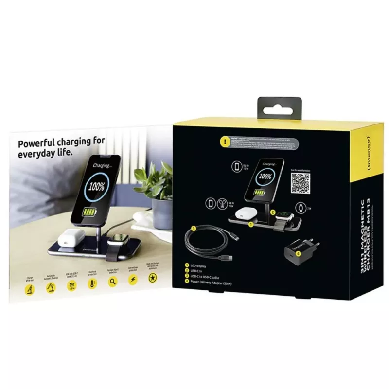Intenso MB13 ausinės belaidis įkrovimas USB greitasis įkrovimas juoda