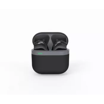 Bluetooth ausinės GEMBIRD TWS-02-BK, į ausis įdedamos TWS, juodos/pilkos, iki 5 val. veikimo, įmontuotas mikrofonas, įkrovimo dėklas