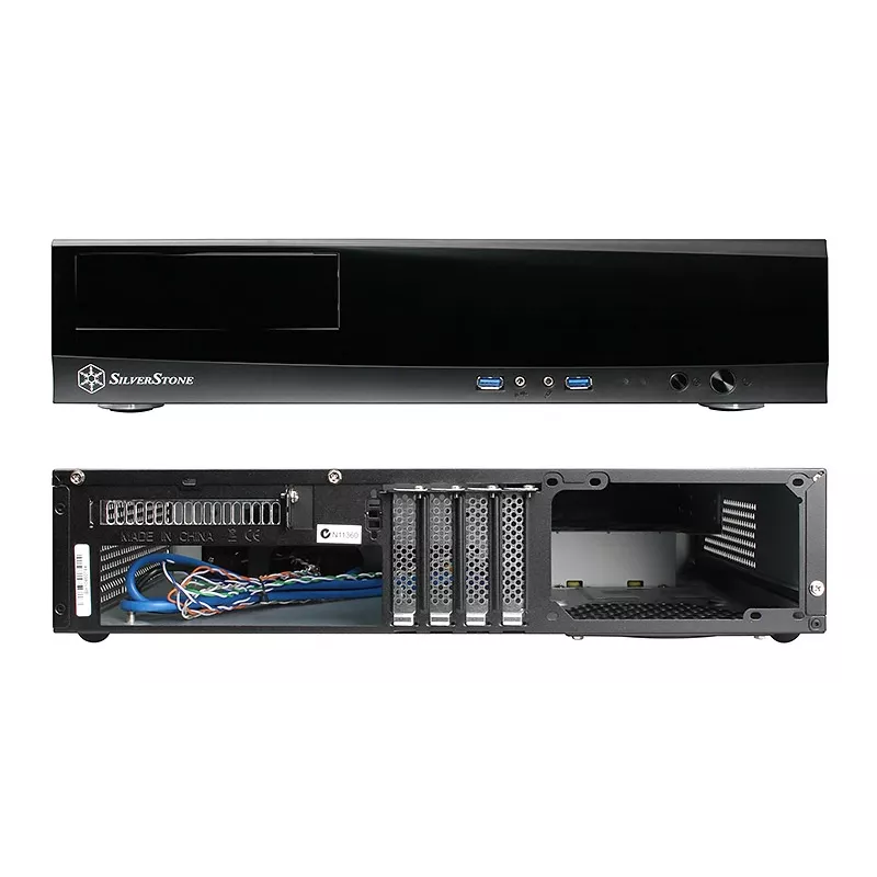 SidabrinėStone MILO ML03 - Stalinis - Mikro-ATX - be maitinimo bloko (ATX / PS/2) - Juoda - USB/Audio (SST-ML03B-R)