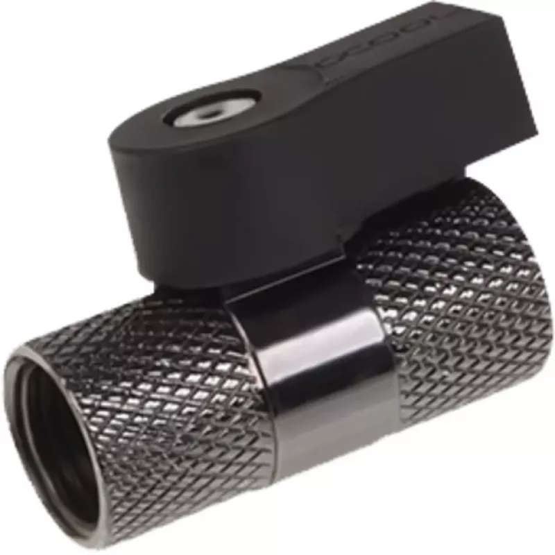 Alphacool 2 krypčių rutulinis vožtuvas G1/4 - juodas nikelis (17354)