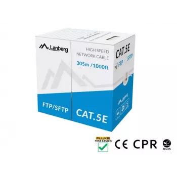 Tinklo kabelis Lanberg LCS5-11CU-0305-S RJ45 Cat5e 305 m pilkas
