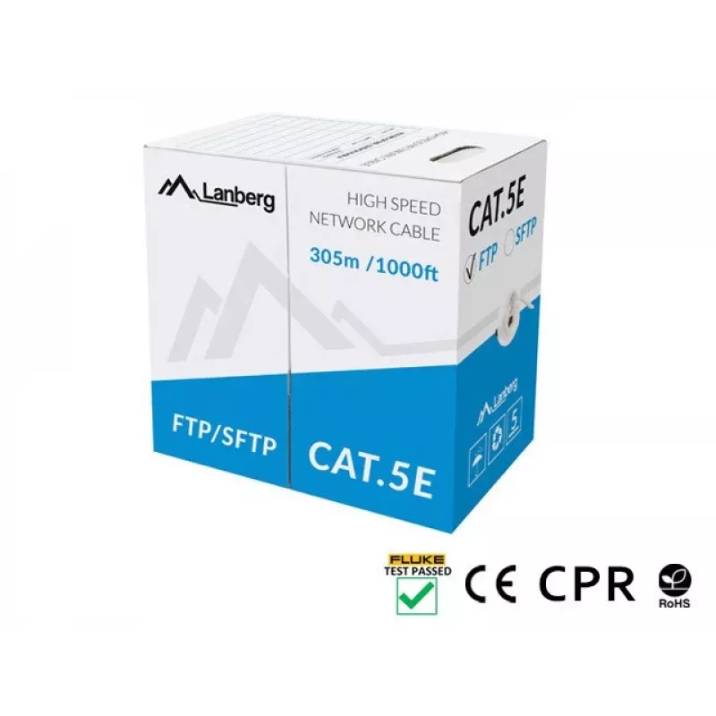 Tinklo kabelis Lanberg LCS5-11CU-0305-S RJ45 Cat5e 305 m pilkas