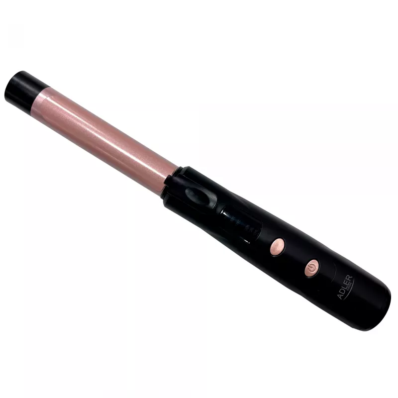 Belaidis garbanojimo lygintuvas Adler AD 2120 — 2,4 cm keraminis-turmalino vamzdelis, LED ekranas, iki 170–210 °C, pakraunamas 2×2600 mAh