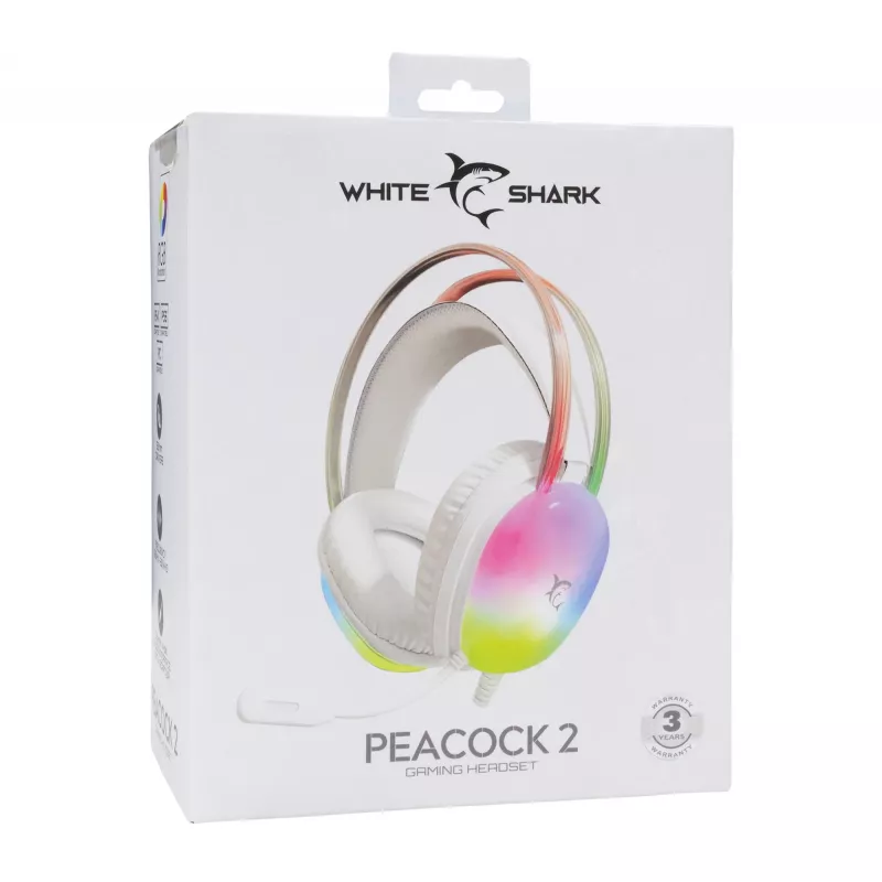 Ausinės White Shark GH-2444 Peacock-2 White