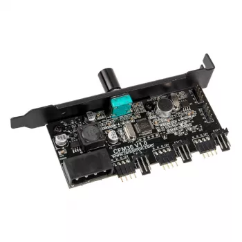 Ventiliatoriaus ir RGB LED valdiklis Lamptron CFM36 PCI lizdui, juodas
