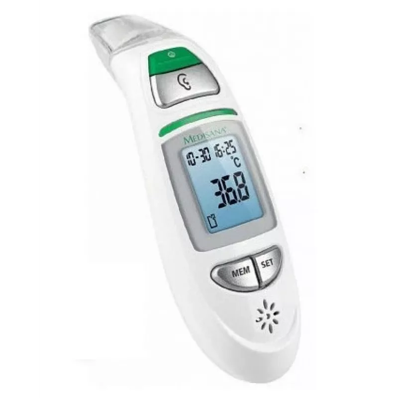 Kontaktinis termometras Medisana TM 750 — kontaktinis skaitmeninis termometras, atmintis 30, diapazonas 0–100 °C, °C/°F, LCD, baltas