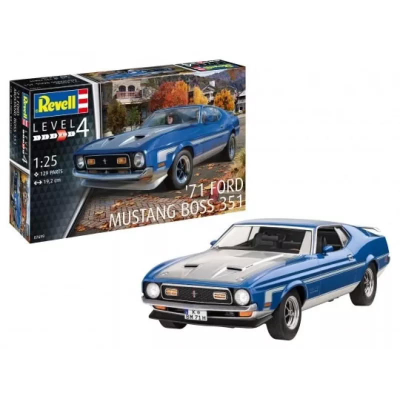 Plastikinis automobilio modelis REVELL Ford Mustang Boss 351 1:25 mastelio plastikinis rinkinys