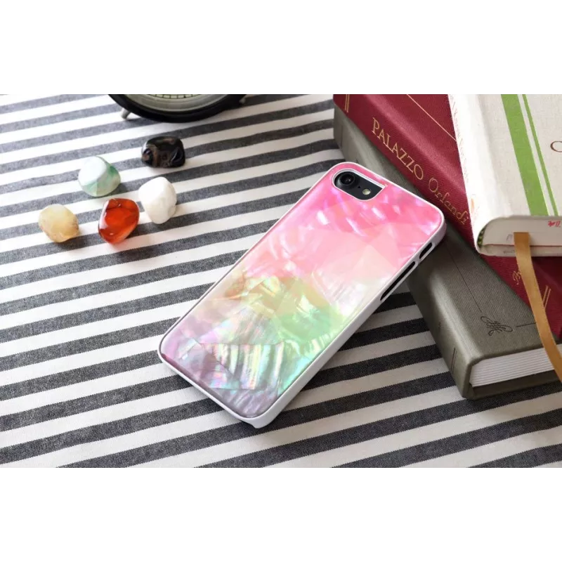 iKins apsauginis telefono dėklas Apple iPhone 8/7 – vandens gėlių raštas, baltas