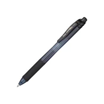 Pentel Energel X - ištraukiamas gelio rašiklis - juodas - juoda - permatoma - plastikas - guma - guma - abiem rankoms tinkama