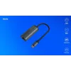 SAVIO Adapter USB-C 3.1 Gen.1 (M) į RJ-45 Gigabit Ethernet (F), 1000 Mbps, AK-56, pilka