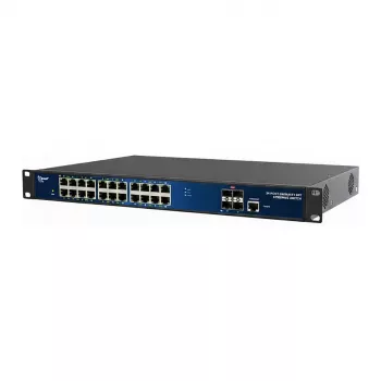 ALLNET valdomas Layer2+ komutatorius 24 prievadų • 24x GbE • PoE biudžetas 370W • 24x PoE at • 4x SFP+ • 19 • JSON API • ALL-SG8628PMJ-10G