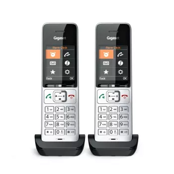 Gigaset COMFORT 500HX duo Analoginis/DECT telefonas su skambučio numerio atpažinimu, juodas, sidabrinis