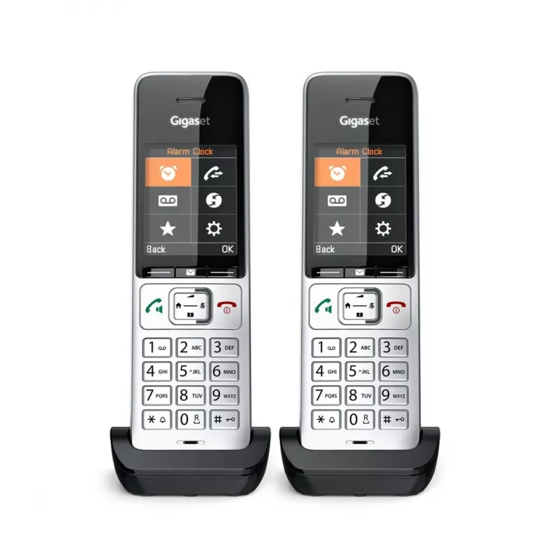 Gigaset COMFORT 500HX duo Analoginis/DECT telefonas su skambučio numerio atpažinimu, juodas, sidabrinis