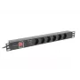 Lanberg PDU-05F-0200-BK maitinimo paskirstymo įrenginys (PDU) 5 kintamosios srovės lizdai 1U juodas