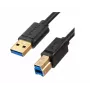 USB laidas Unitek C14095BK-2M — USB-A į USB-B 3.0, 5 Gbps, 2 m, juodas, paauksuoti kontaktai