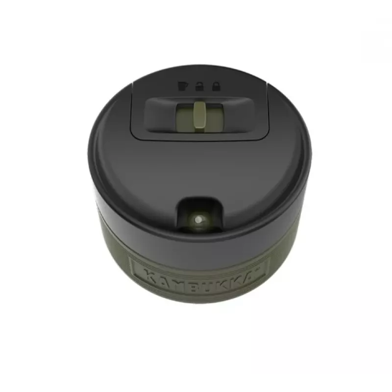 Termo puodelis Kambukka Etna Grip 500 ml, nerūdijantis plienas, vakuuminis, atsparus išsiliejimui, žalias, 7,1 cm skersmuo