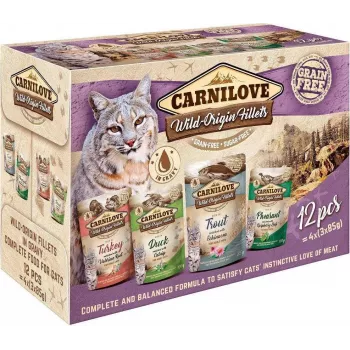 CARNILOVE Cat Wild Origin Fillets - šlapias kačių maistas - 12x85g