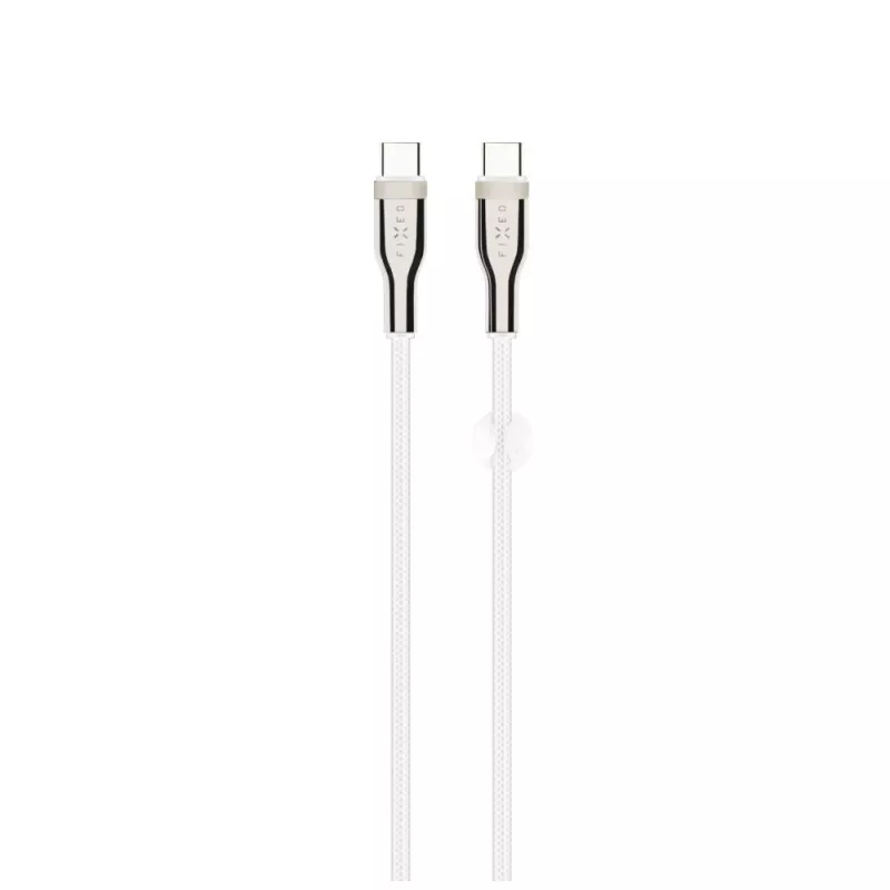 USB pintas kabelis FIXED FIXDB-CC12-WH 100W, baltas, patvari pinta apvalkalas, duomenų perdavimas ir maitinimo tiekimas