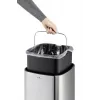 Stačiakampė šiukšliadėžė Durable NO TOUCH 35L iš nerūdijančio plieno, juoda/sidabrinė