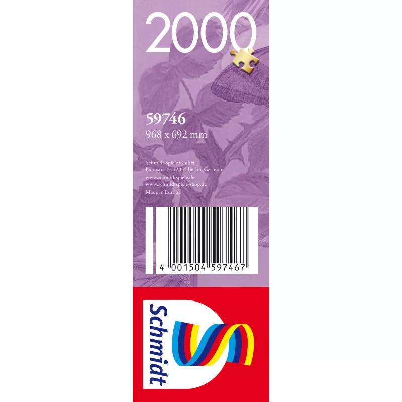 Dėlionė Schmidt Spiele Beautiful Butterfly Garden — 2000 dalių, modelis 59746