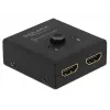 DeLock HDMI 2 į 1 dvikryptis kompaktiškas 4K 60 Hz jungiklis - Mažmeninė dėžutė - Vaizdo/garso jungiklis - 2 x HDMI - Staliniam naudojimui (64072)