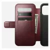 Mobiliojo telefono dėklas Nomad Modern Leather Folio, skirtas iPhone 17 Pro Max — oda, TPU, PC, aliuminis, bordo, 16 cm (6,3 colio)