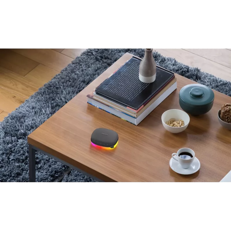 Bluetooth garsiakalbis Philips TAS2307BK/00 su integruotais šviestuvais, belaidis garso atkūrimas