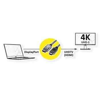ROLINE 11.04.5995-10 DisplayPort į HDMI kabelis 1m juodas