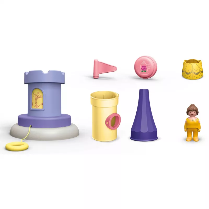 PLAYMOBIL JUNIOR & Disney: Belle's žaidimų bokštas su garsu | Žaidimų rinkinys mažyliams 1–3 m.