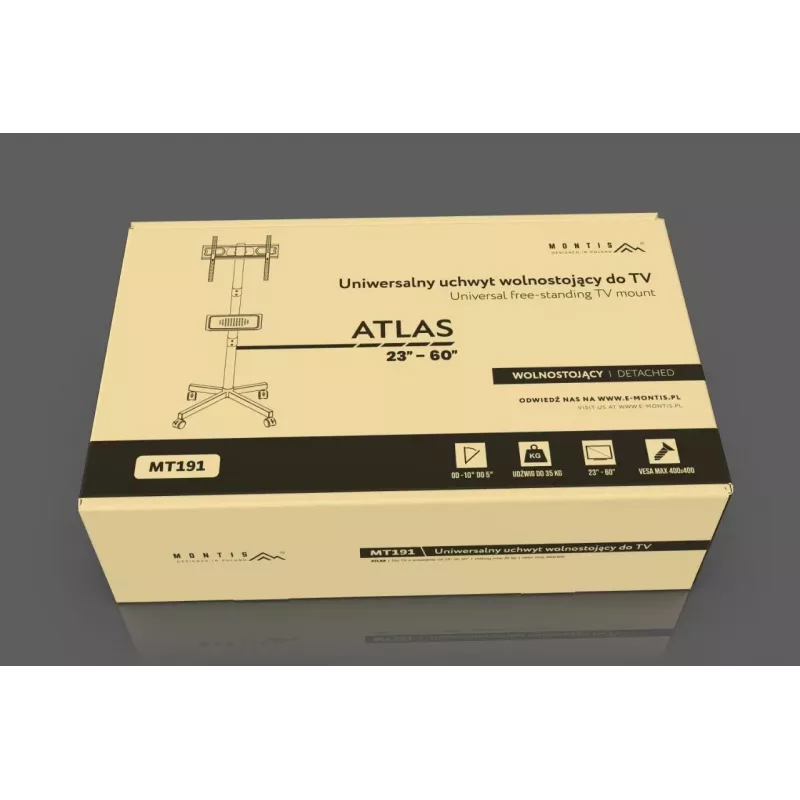 Mobilus televizoriaus stovas MONTIS MT191 ATLAS 26–60 colių ekranams, maks. apkrova 35 kg, VESA iki 400x400