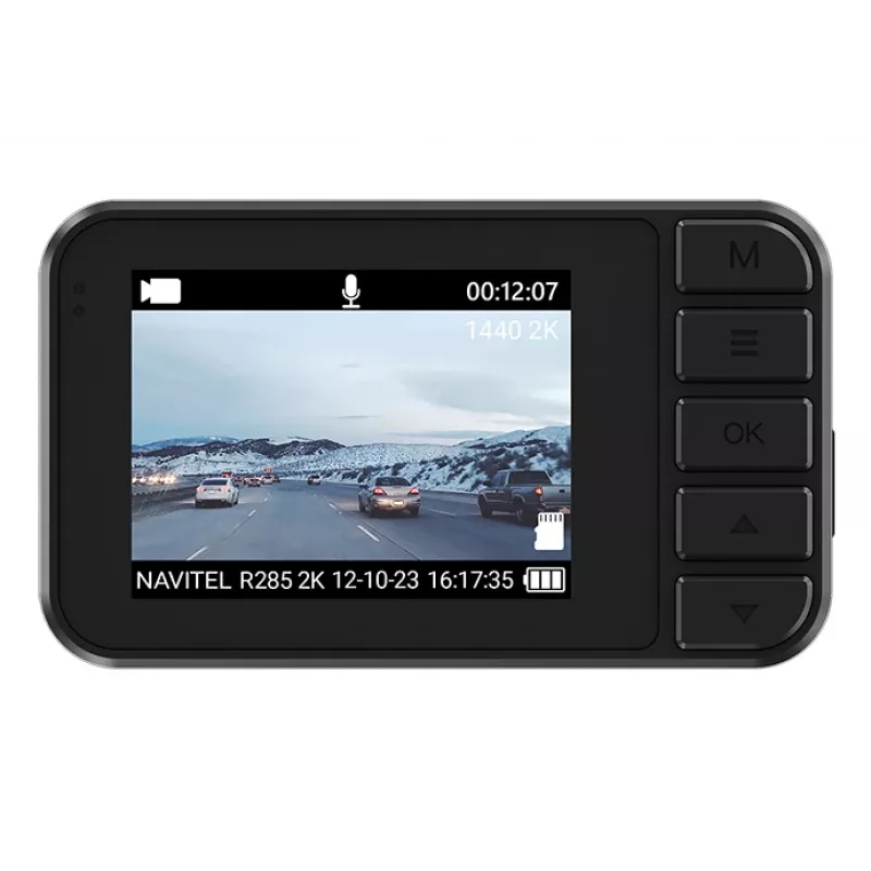 Automobilinė vaizdo kamera Navitel R285 2K, 2 colių IPS ekranas, 2560×1440 skiriamoji geba, integruoti žemėlapiai