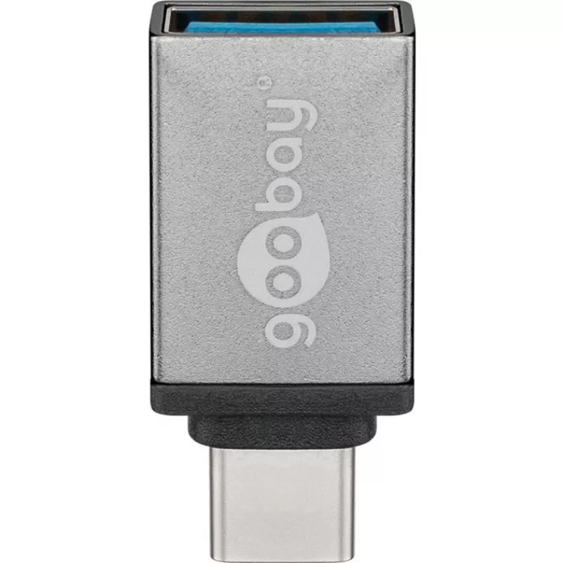 Wentronic Goobay USB-C™ adapteris - USB 3.0 A lizdas, pilkas - skirtas ryšiui tarp USB-C™ ir USB-A įrenginių (56621)