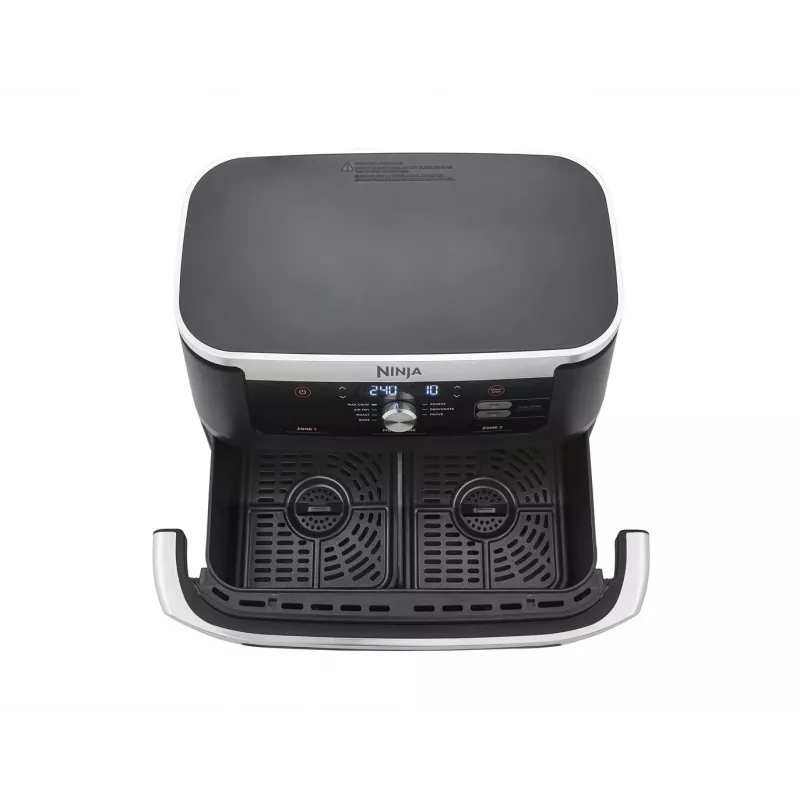 Ninja AF500EU gruzdintuvė Dviguba 10,4 L Atskira 2470 W Karšto oro gruzdintuvė Juoda, Nerūdijantis plienas