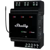 Išmanioji relė Shelly Wave PRO 3 — juoda, plastikinis korpusas, 110–240 V kintamosios srovės, 50–60 Hz, 0,3 W, 53×59×96 mm