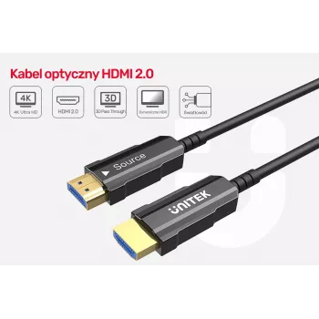 HDMI laidas UNITEK C11072BK-25M 25m 18 Gbit/s Juoda