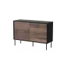Komoda cama meble CORTINA 1D3S 120x40x81 cm, juoda/riešutmedžio, 3 stalčiai, medžio drožlių plokštė