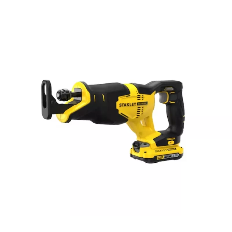 STANLEY 20V Max stūmoklinis pjūklas su 2 x 2,0Ah baterijomis ir nešiojimo dėklu