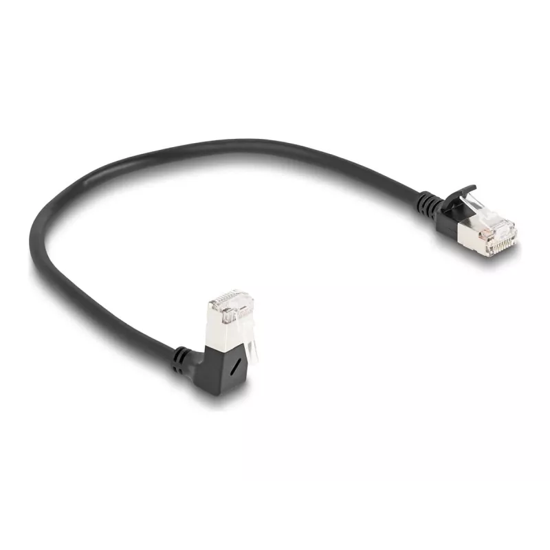 Tinklo kabelis DeLOCK RJ45 Cat.6A 0,25 m juodas